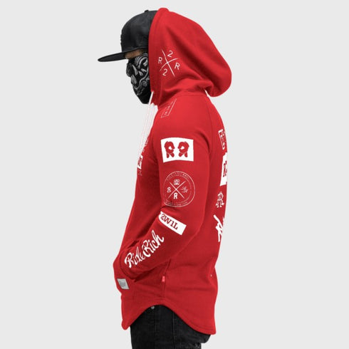Ride Rich GP Scoop Motorcycle Hoodie - Red